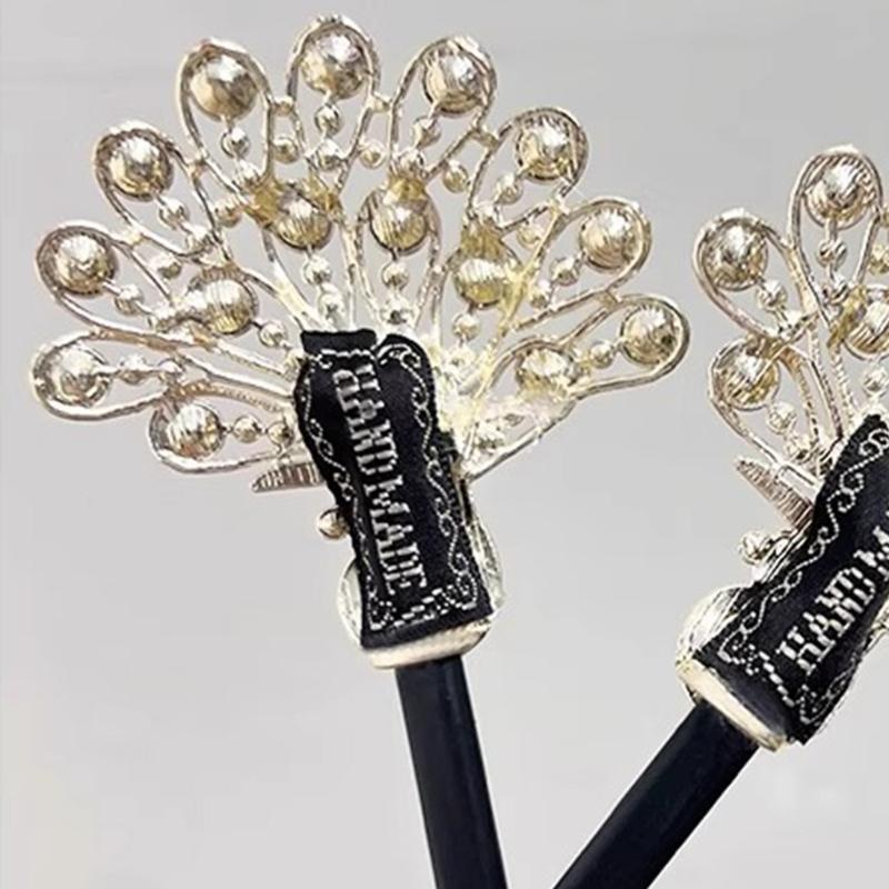 Peacocks Shaped Hairpin Strong Grip Alloy Materials For Gym Party Quick Hairstyling