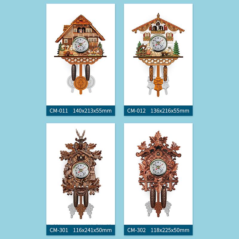 Cuckoo Clock Wall Clock Handicraft Vintage Wooden Cuckoo Tree House Clock For Bedroom Living Room Office Home Decoration