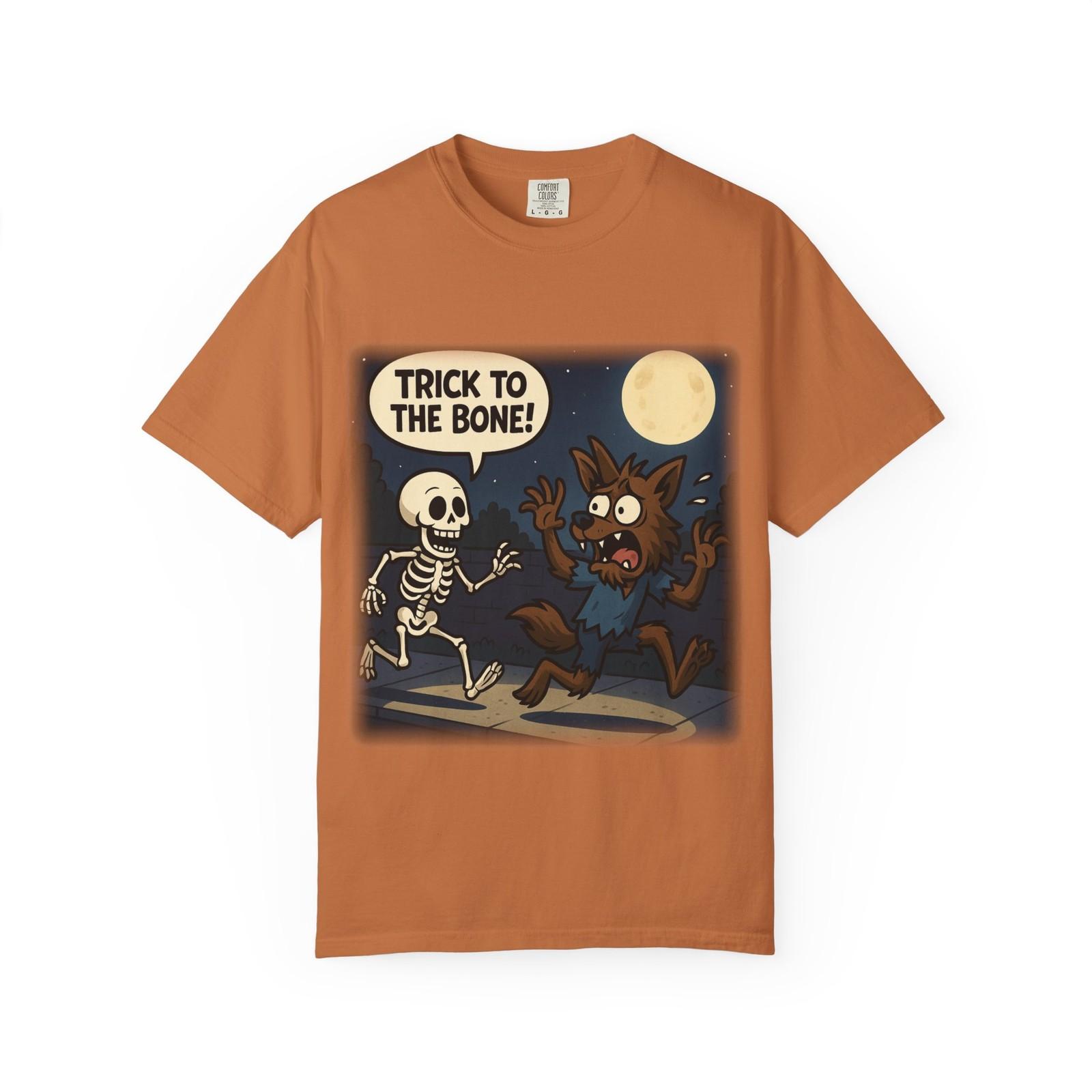 Funny Skeleton and Werewolf Halloween T-Shirt, Spooky Horror Costume Tee, Creepy S
