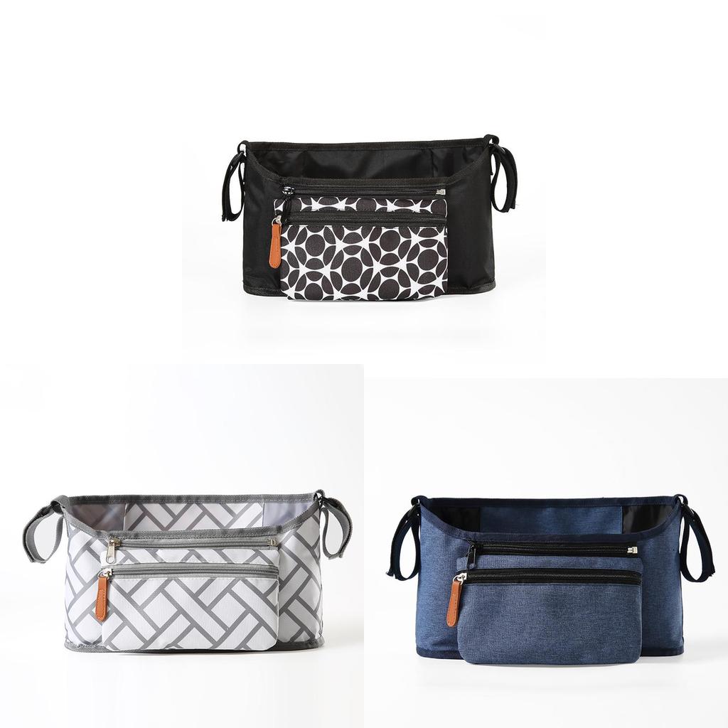 Baby Stroller Organizer Bag With Oxford Fabric Storage For Traveling And Shopping