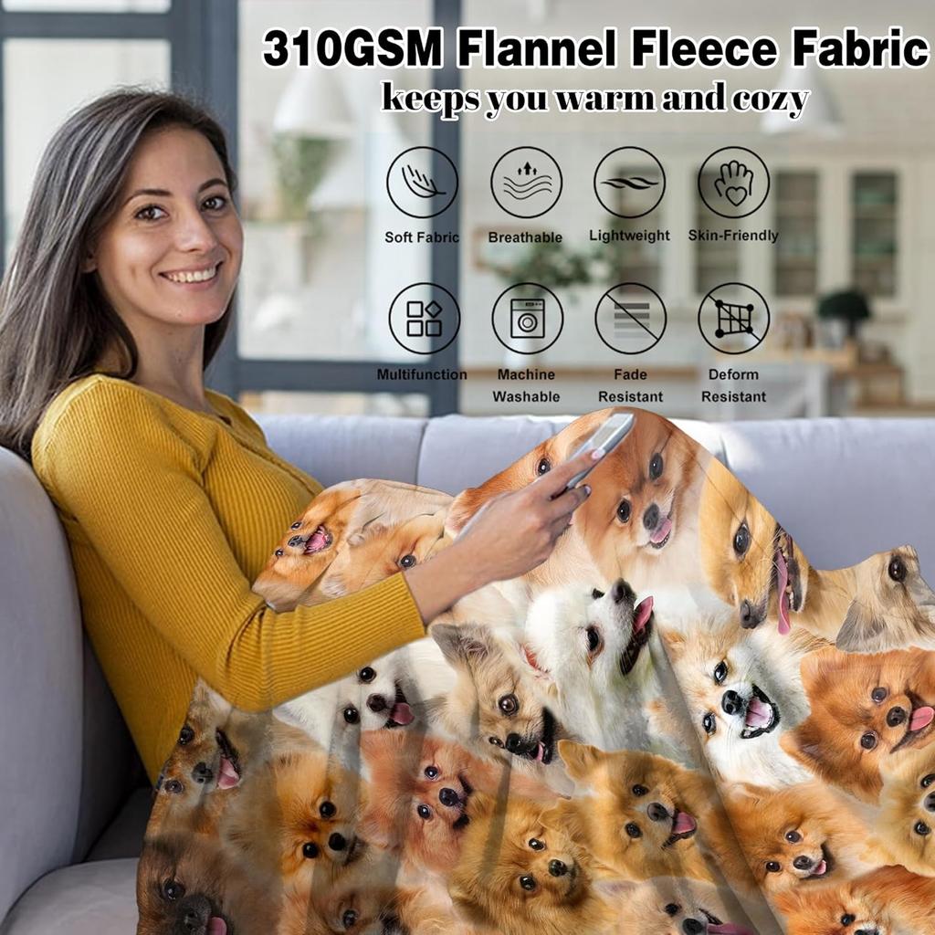 1PC Cute Dogs pattern Throw Thin Blanket Gifts for Couch Bed Car Home Camping for Animals kinds of Dogs Lovers all season use