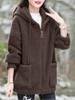 Lamb fleece hoodie for women with thickened fleece, loose autumn and winter Korean zipper cardigan, teddy fleece