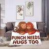 Monkey Punch Needs Hugs Too Cute Macaque Orangutang Flannel Blankets Adults  Warm Comfy Throw Blanket Winter Chair Bed Cover