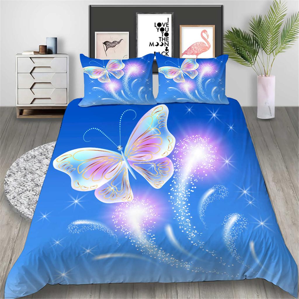 Comforter Butterfly Anime Home Bedroom Comforte Nordic Polyester Material Suitable For Children And Adults 2/3-Piece Set