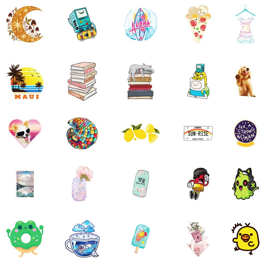 50 Leaves Small Fresh Series Stickers PP Waterproof Decorative Stickers Mobile Phone Case Refrigerator Trunk Water Cup