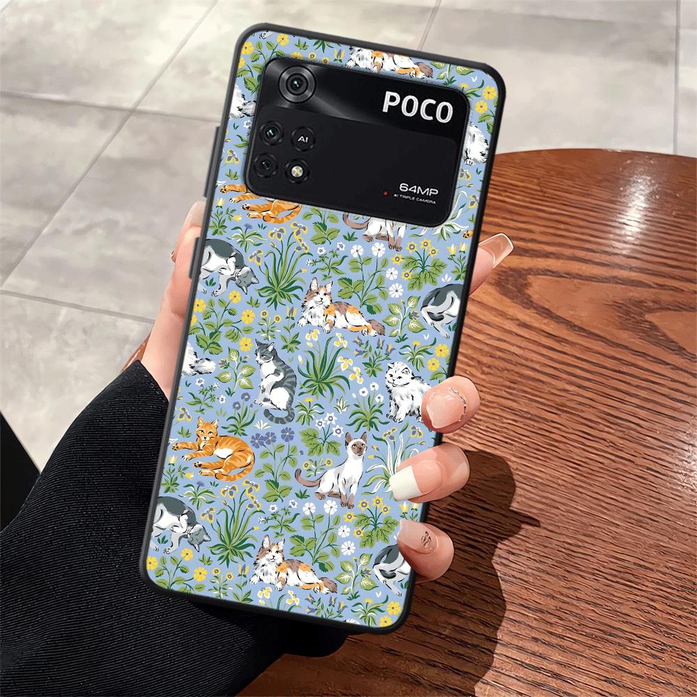 Cartoon Blume Tiere Hülle für Xiaomi Poco F8 C61 F3 M3 M4 M7 Pro F1 C71 C50 C75 X3 X4 X5 X7 Pro M5 Funda Handyhülle
