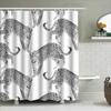 Black Leopard Shower Curtain Waterproof Bathroom Decor Pattern Printing Washable Polyester Size Customizable