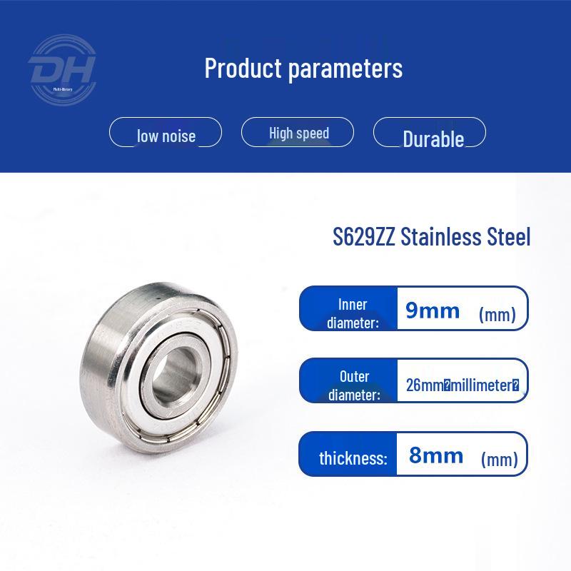 Rust-Proof Stainless Steel 62 Series Deep Groove Ball Bearings S627/S628/S629/S6200/S6201
