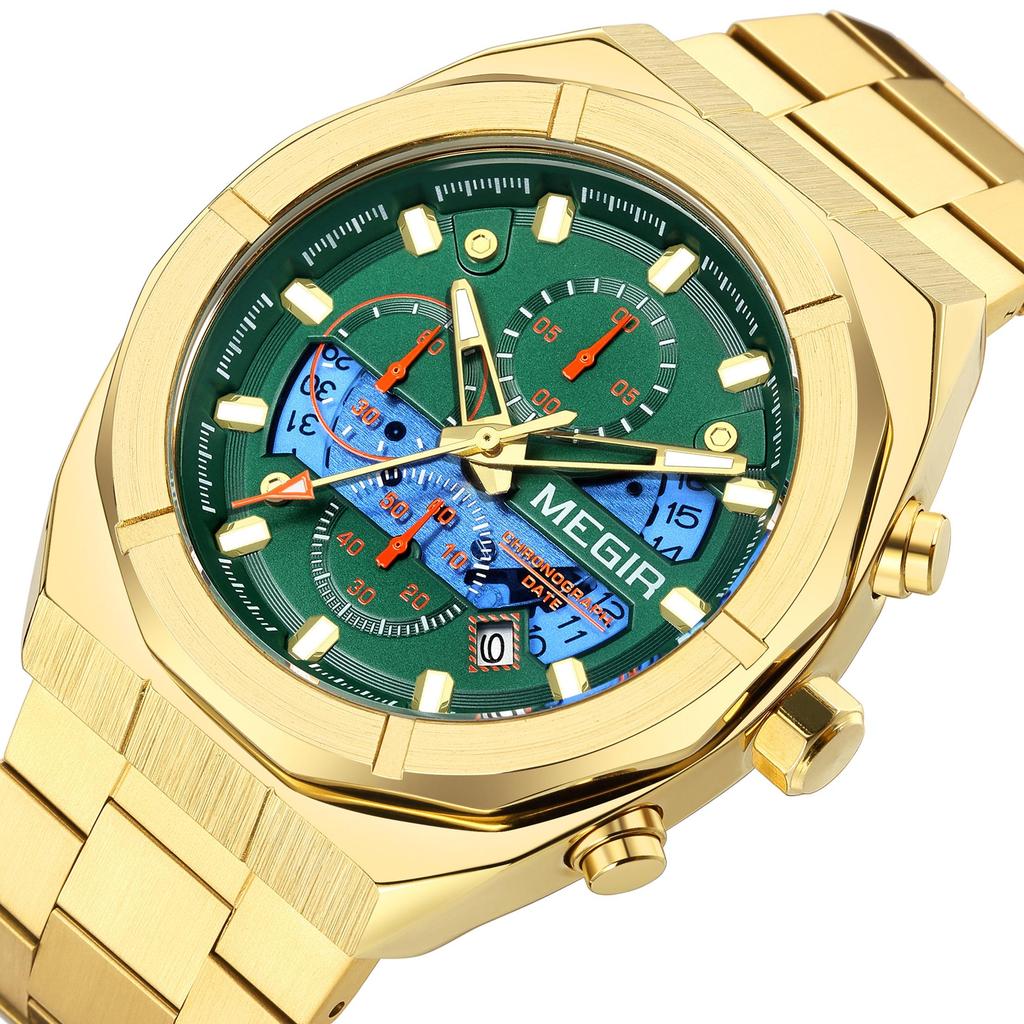 MEGIR Quartz Watches for Men Luxury Casual Business Wristwatch with Chronograph Waterproof Luminous Auto Date Reloj Hombre 2225