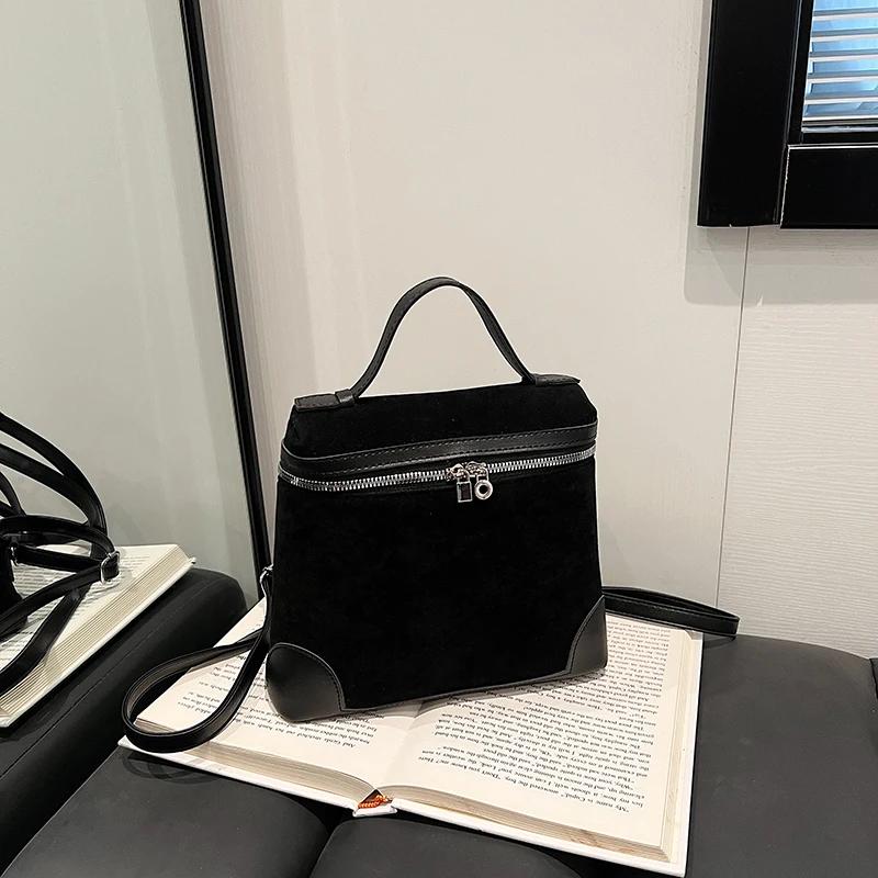 Solid zipper shoulder bags for women pocket with flap bucket type comfortable PU bags high quality fashionable