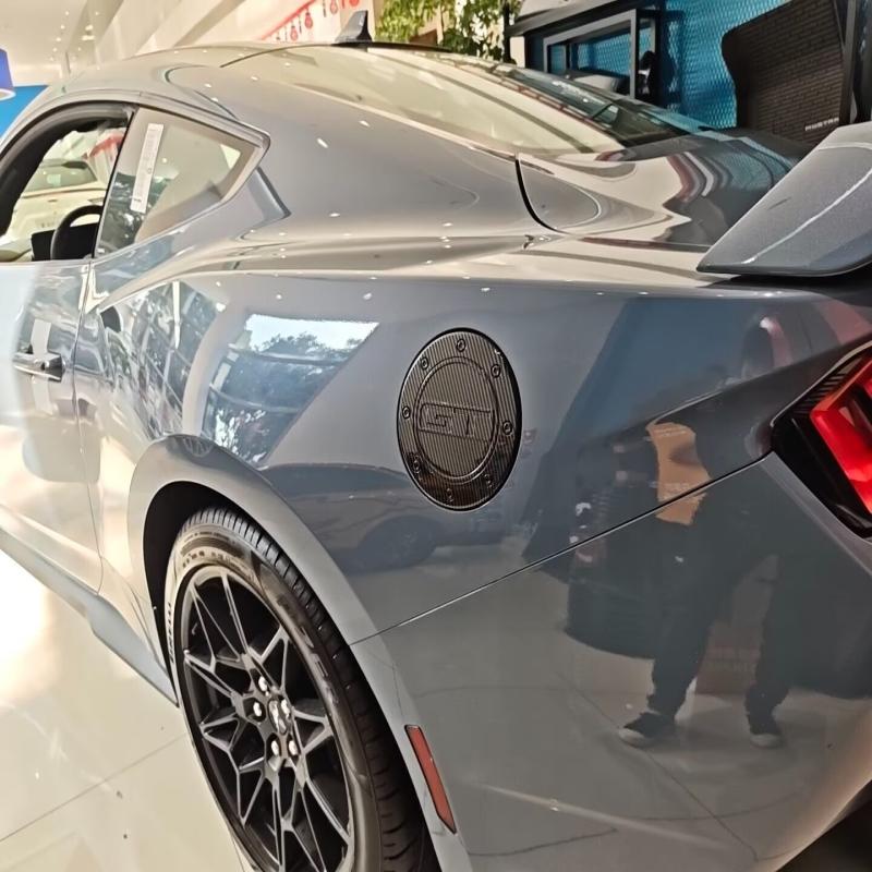 For Ford Mustang 2024 2025 ABS Carbonfiber Fuel Tank Gas Cap Panel Protector Sticker Oil Gasoline Cover Trim Car Accessories