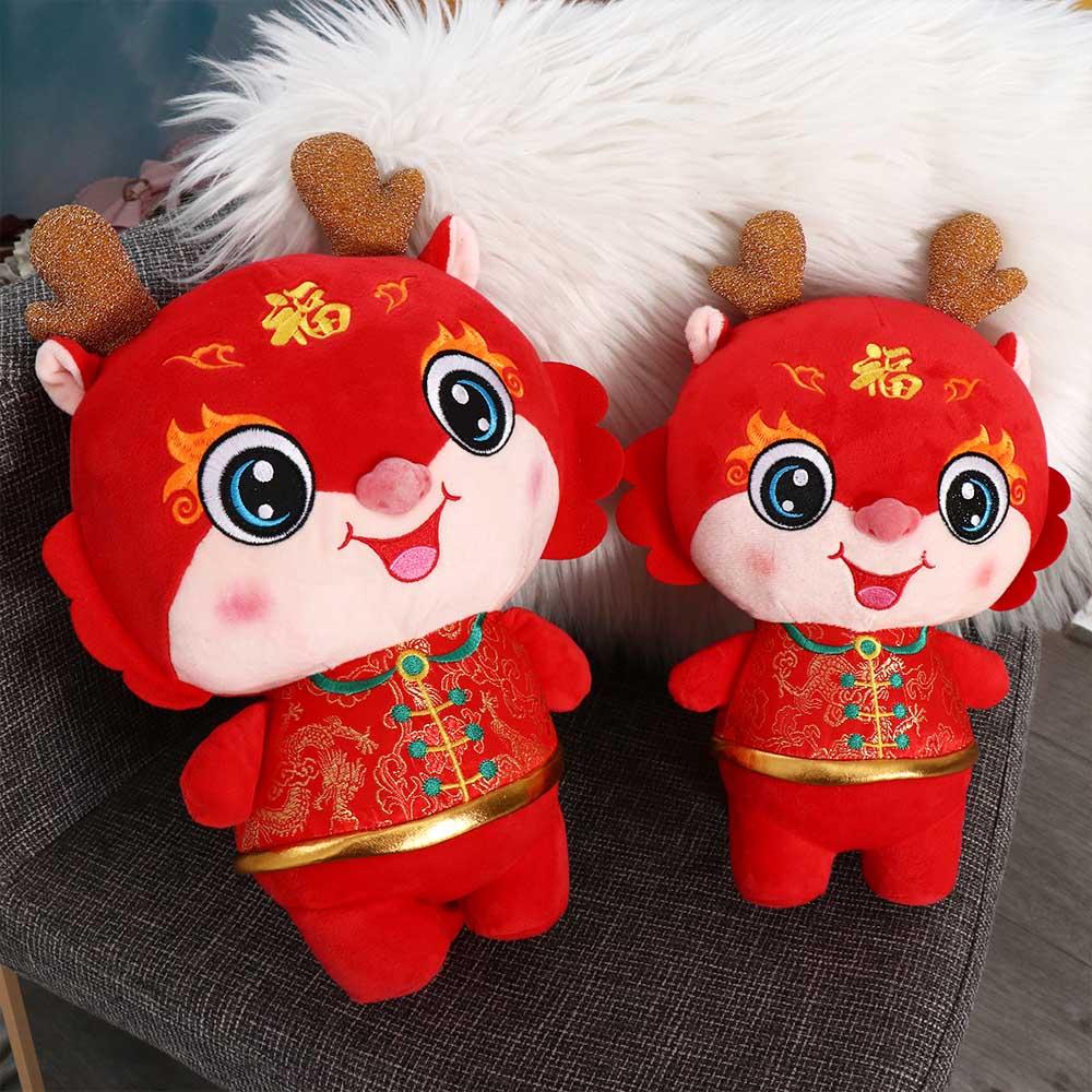 Tang Suit Tang Suit Dragon Year Mascot Toy Stuffed Lucky Dragon Doll Plushies  Home Decor