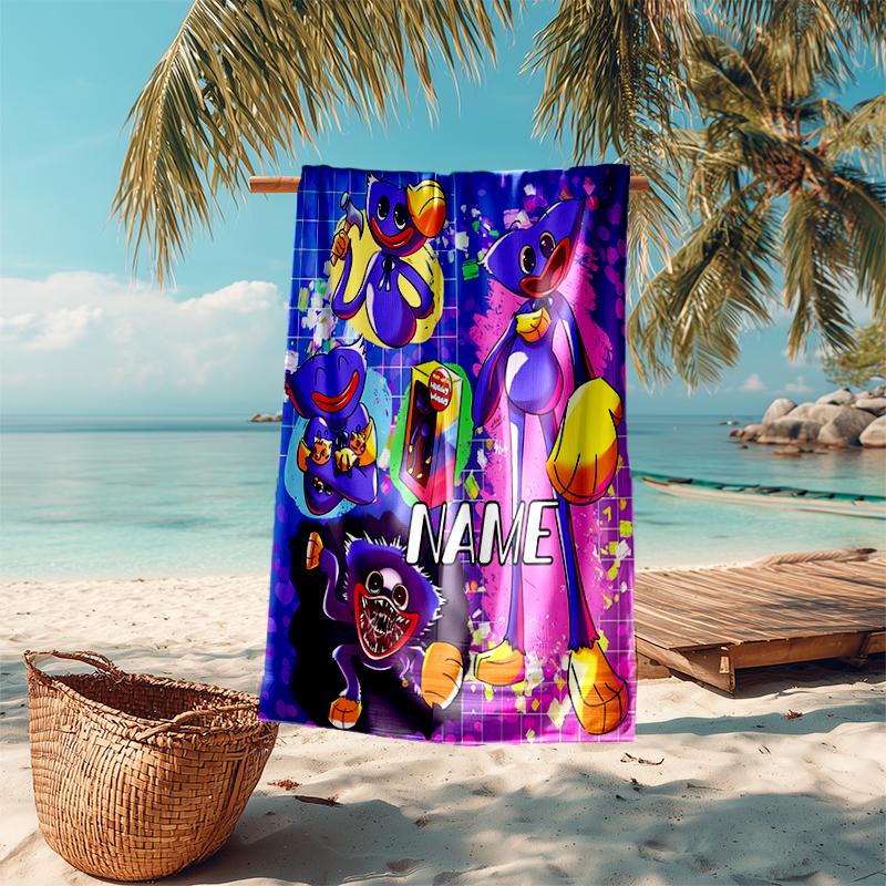 Personalized Customized Proof Beach Towel with Poppy Playtime Pattern - Soft, Absorbent,quick-drying,perfect Swimming,camping&bathing