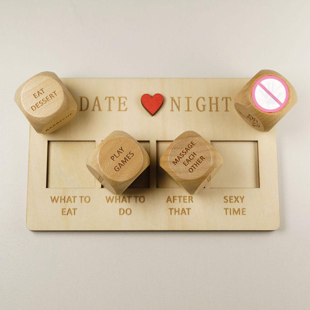 4Pcs Sex Dice Adults Games Wooden Dice Kit Valentine's Day Gifts Date Night Ideas For Couples Date Night Dice Sex Positions