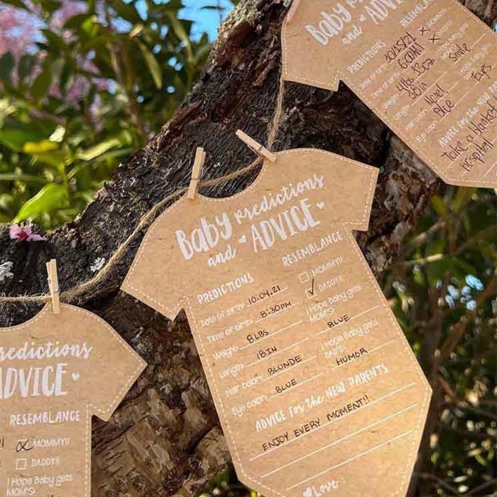 20pcs Kraft Paper Baby Gender Reveal Cards Blessing Gender Advice Cards  Birthday Party Decor