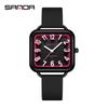 SANDA 3269 Fashion Quartz Watch Girl And Boy 5ATM Waterproof Rectangle Light Trend Student Young Men's Quartz Watch