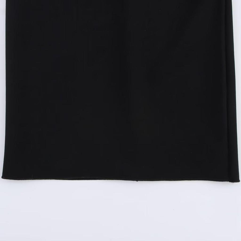 2025 Spring Slim Fit Color Block Halter Neck Dress - European & American Style