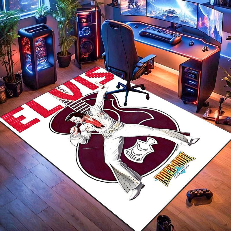 Elvis-themed rug, suitable for living room, bedroom, game room, computer room and home décor.