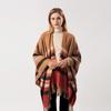 Women S Plaid Tassel Scarf Warm Dual Use Shawl European Fashion