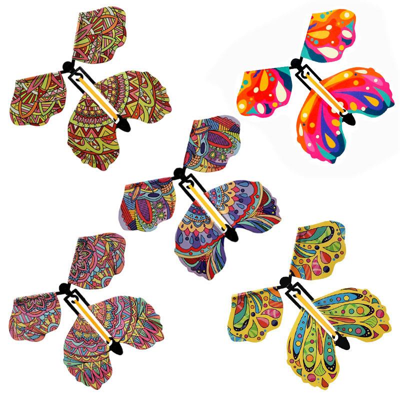 

5 шт., летающая в книге, сказочная резинка с приводом, большой сюрприз, открытка на день рождения, свадьбу, подарок, открытка-бабочка, волшебная игрушка 2023