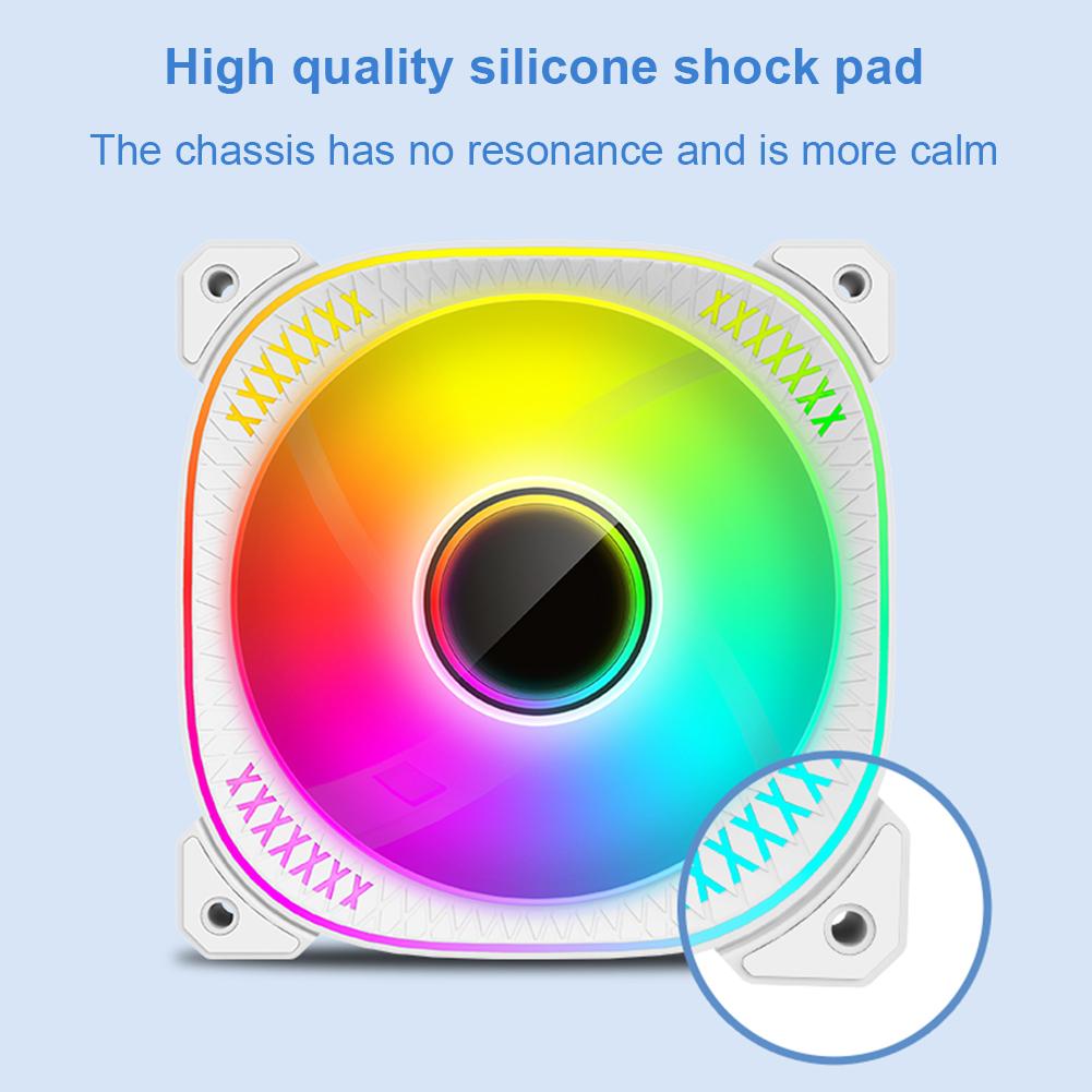 ARGB PC Case Cooling Fan 12V 4PIN PWM Addressable RGB Fan Cyclic Mirror Light Effect ARGB Case Cooler Fan for Computer Case