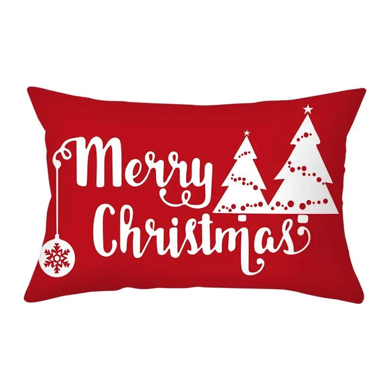 Christmas Cushion Cover Red Pillowcase Sofa Decoration Pillow Home Decor