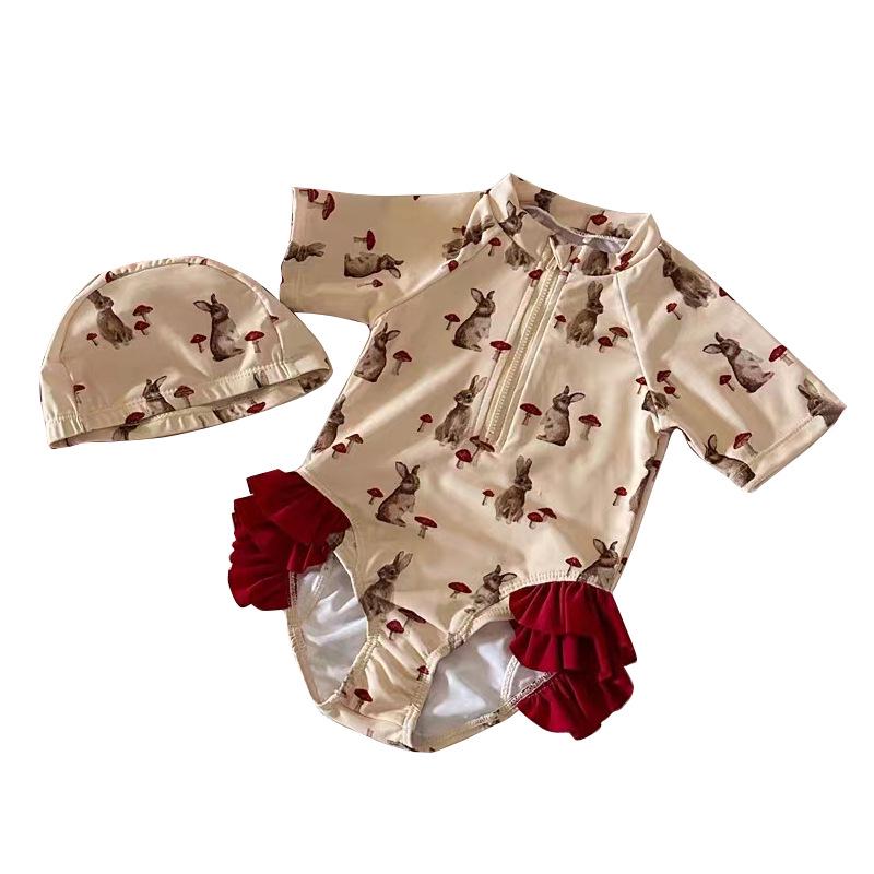 

Милый мультяшный слитный купальник для девочек: Мягкие, Удобные, Быстросохнущие Купальники для Маленьких и Средних Детей M (90 cm)