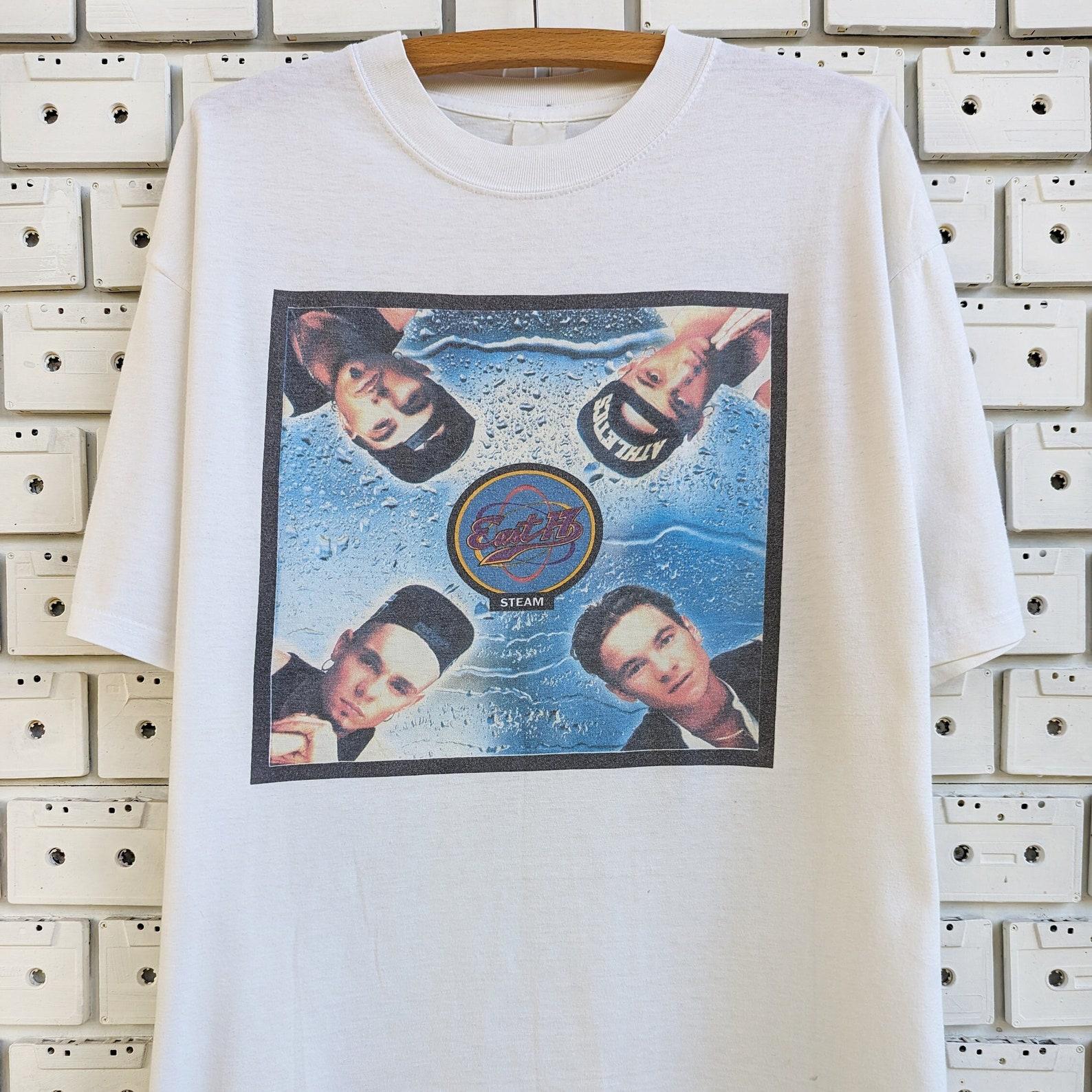 Vintage 90s East 17 Steam T shirt English Dance Pop Rap Hip Hop Boy Band Merch Tee Size L/XL S