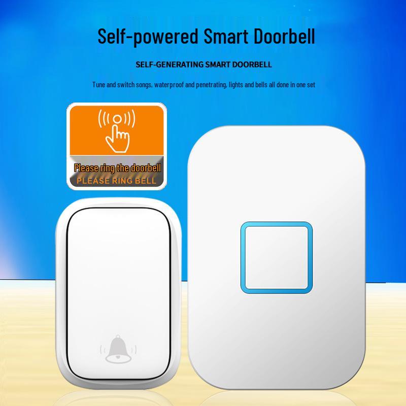 Battery-Free Smart Wireless Doorbell - Self-Powered, Digital, Electronic with EU/US Specs