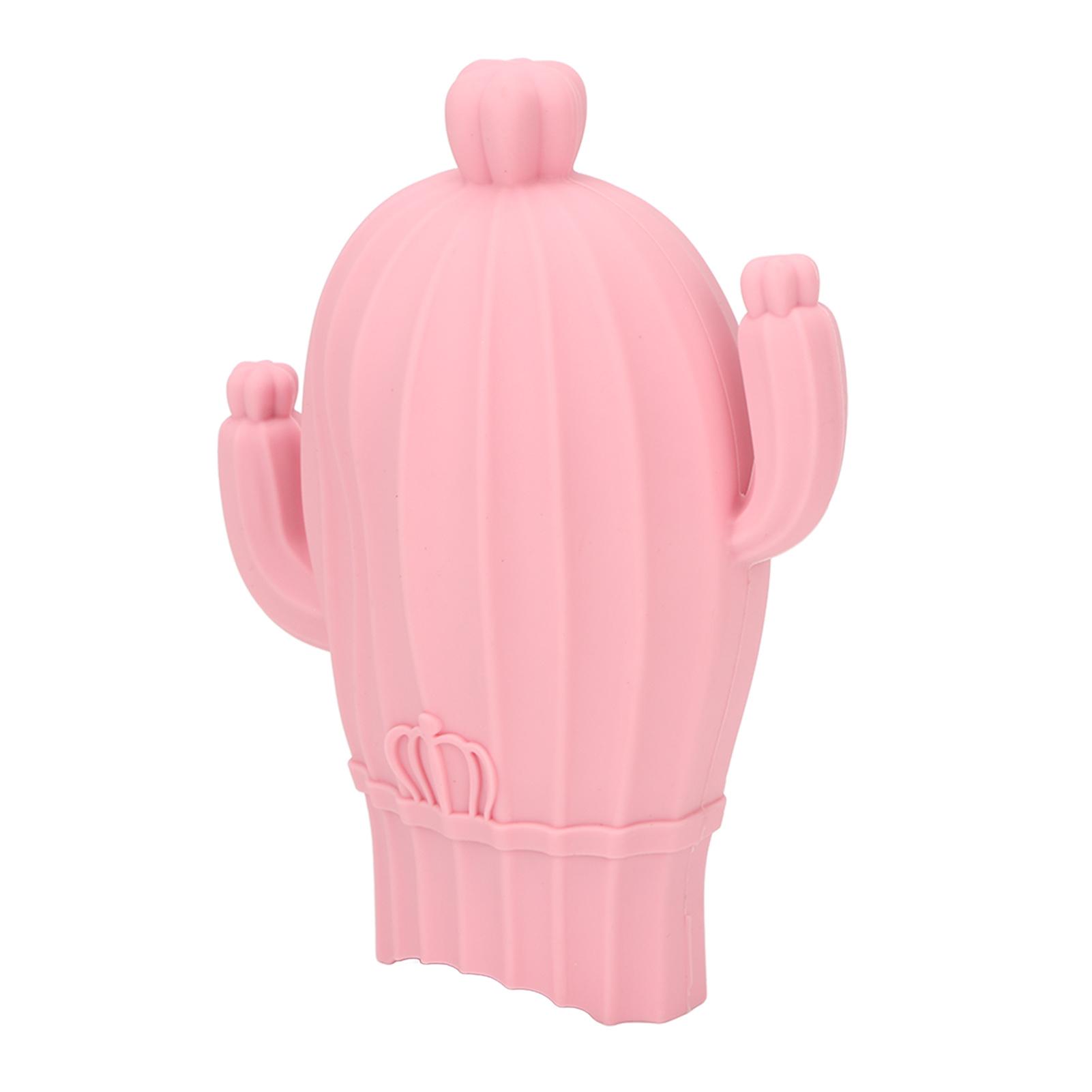 Hot Water Bottle Silicone Hot Cold Compress Pain Reduce Explosion Proof Cute Cactus Shape Hot Water Bag 500ML Pink розовый