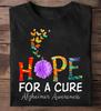 Alzheimers Awareness Shirt Hope For A Cure Classic Gift Alzheimers T Shirt, Alzheimer’s Awareness Tee, Purple Ribbon T-Shirt, Family Support