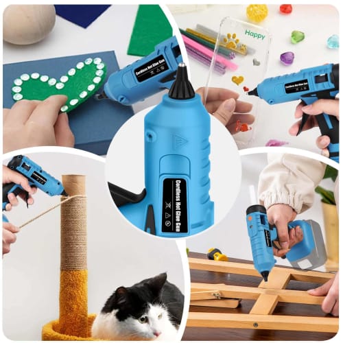 [2025 Model] Makita Compatible Cordless Glue Gun, Heats Up in Just 70 Seconds, 18V Rechargeable Hot Melt Glue Gun, Compatible with 11mm Glue Sticks, I