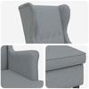 Armchair with Footstool 2 Pcs. Light Gray Fabric