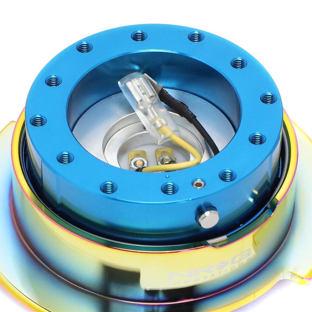 NRG Innovations Steering Wheel Quick Release Adapter Gen Blue Chrome Ring SRK-250BL-MC 2.5 Body/Neo
