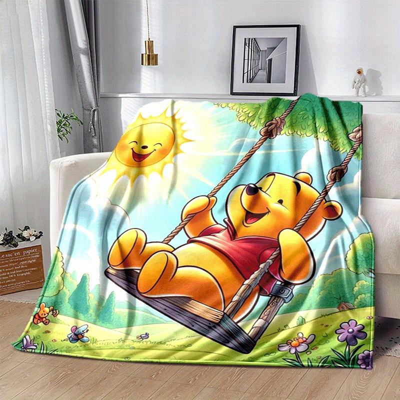 1pc Winnie The Pooh Printing Blanket - Soft, All-Season Throw for Office Blanket, | Personalized Gift with Adorable Cartoon Design