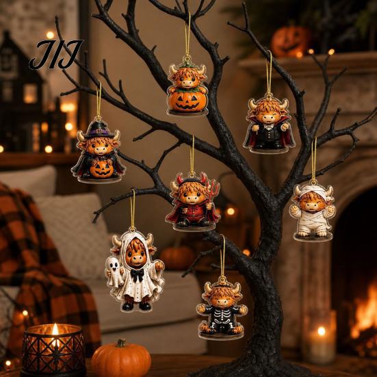 Christmas Countdown Surprise 24 Days Highland Cow Advent Calendar 2026, for Seasonal Party Decorations Kids Adults, Acrylic Cattle Ornaments