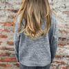 Ladies' Casual Stand Up Collar Knitted Sweater, Solid Color Button Casual Loose Sweater