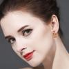 MINTHA Handmade Rose Gold Color Fashion Round Clip Earrings For Women Bridal Earrings Hypoallergenic Earrings for Birthday Party Jewelry Gift