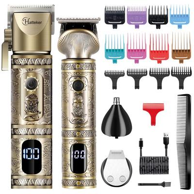 Haartrimmer Professionelle Haarschneidemaschine Metall Haarschneidemaschine Elektrischer Akku-Trimmer 2-teiliges Set für Männer