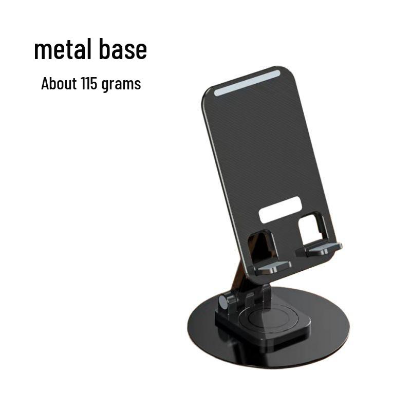 

Desktop Lifting Folding 360° Rotating Phone Holder Stand with Metal Base for Live Streaming Standard