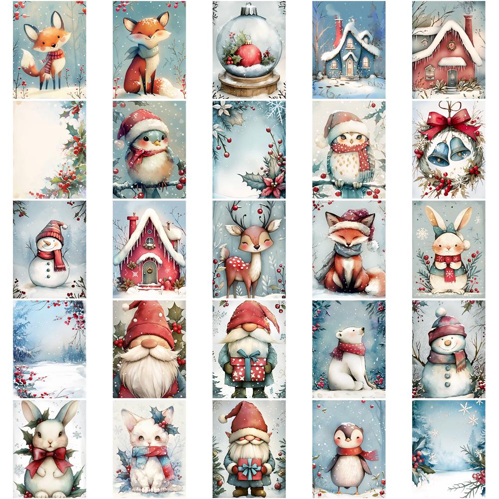 50-Set Creative Snowfield Cartoon Stickers for DIY Phone Cases, Water Bottles, and Notebooks