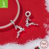 Design Christmas Little Elk Pendant S925 Sterling Silver Necklace Diy Beaded Animal Beads