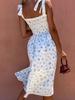 2022 Spaghetti Strap Waist-Cinching Slit Dress for Women