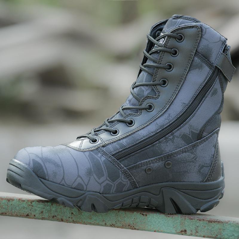 Men Tactical Desert Combat Boots Men Work Shoes Ankle Boots Outdoor Waterproof Hiking Camping Mountaineering Boots