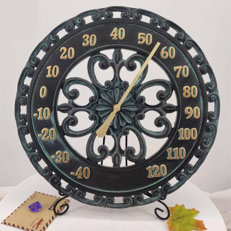 Vintage Wall Thermometer With Resin Frame For Garden And Living Room Decor