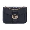 Georgie 20 Horse Carriage Buckle Chain Leather Underarm Small Square Shoulder Bag Women Shoulder Bag Black 6925-IMBLK