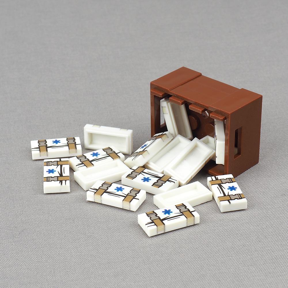 Non-Toxic Moc 10Pcs Printing Medical Star Fixed Bag Treatment 3069 Pattern Building Blocks Hospital Life Bricks Particle Toy Children Gift