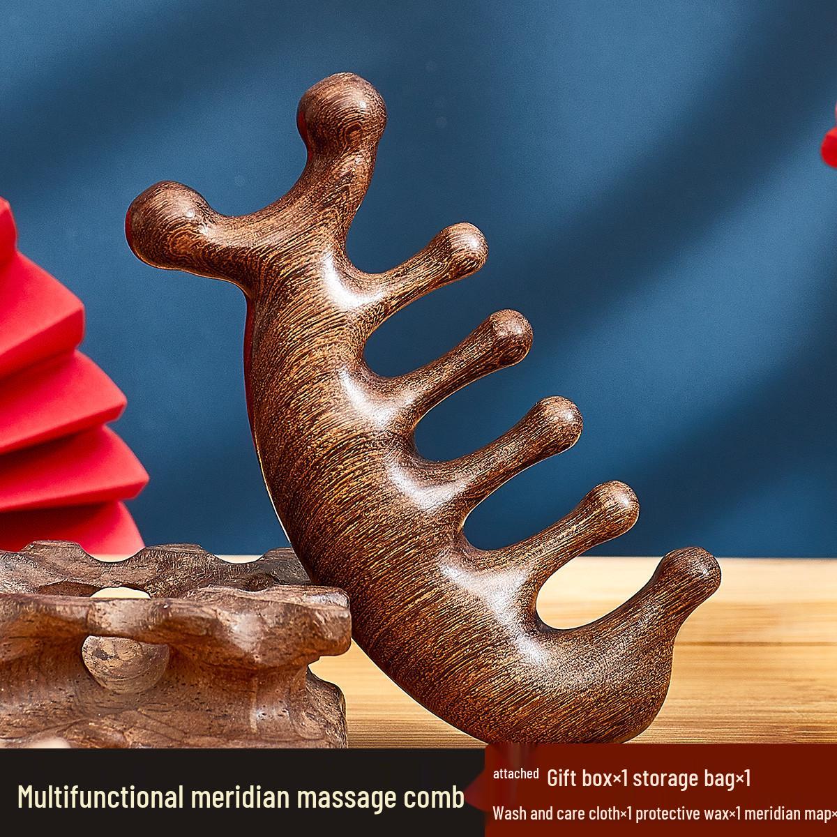 

Массажная расческа «Меридиан» из сандалового дерева: Облегчение для головы, шеи и волос, инструмент Гуа Ша для снятия усталости глаз для мужчин и женщин