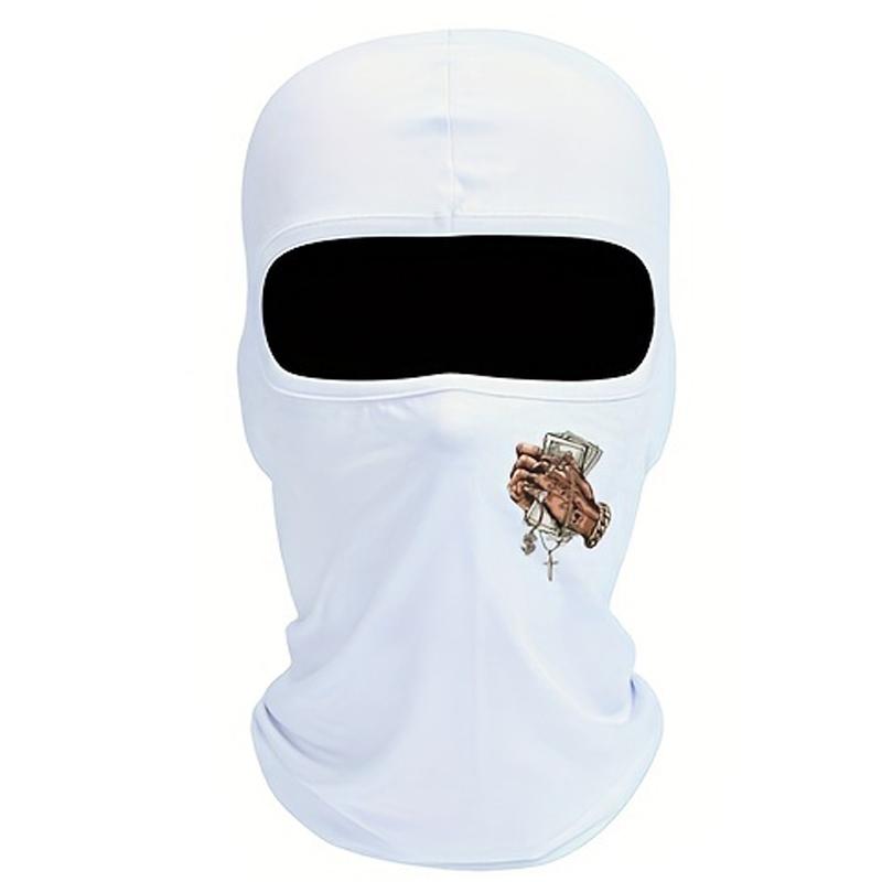 

Fashionable pattern printed riding mask, comfortable, breathable, sun resistant, suitable for both men and women One Size білий