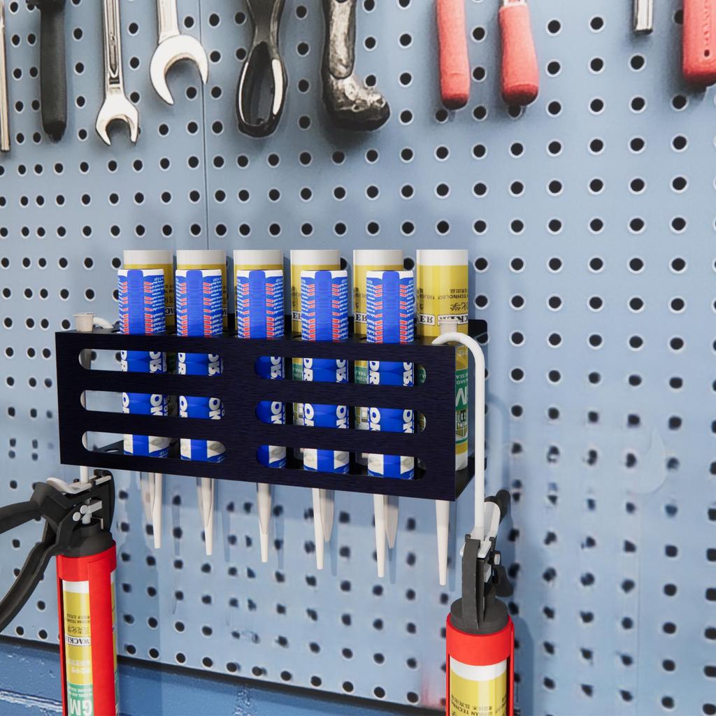 Organizator metalic de perete pentru lubrifianți și etanșanți, pentru sarcini grele - Raft de garaj reglabil pentru depozitare în atelier, camion și industrial